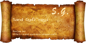 Sand Gyöngyi névjegykártya